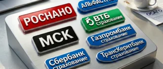 Коллаж логотипов ведущих страховых компаний России для сравнения ОСАГО