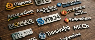 Коллаж логотипов крупнейших российских банков и страховых компаний для сравнения программ ипотечного страхования