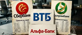 Коллаж логотипов крупнейших российских банков для сравнения вкладов