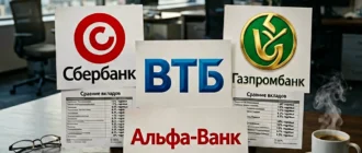 Коллаж логотипов крупнейших российских банков для сравнения вкладов