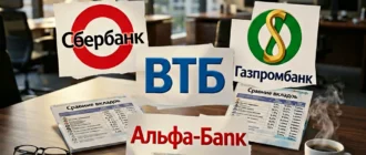 Коллаж логотипов крупнейших российских банков для сравнения вкладов